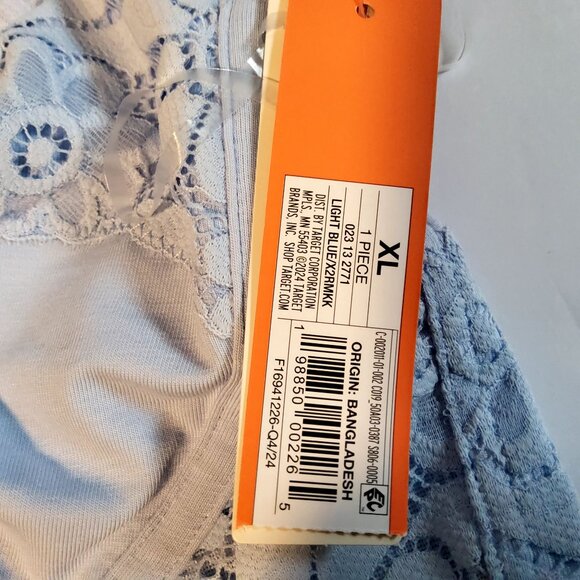 Light Blue Lace Bralette Size XL By Colsie Adjustable Halter Strap - Picture 2 of 7